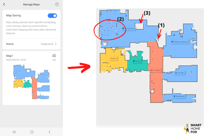 Можно видеть детальную карту квартиры Roborock S7 Pro Ultra